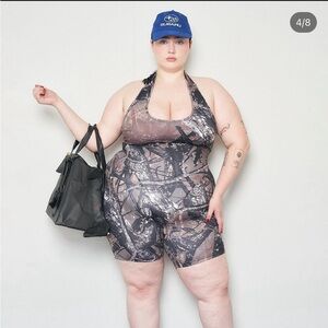 Fashion Brand Company camo yoga romper plus 2x